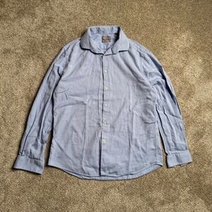 BLUE‎ MICHAEL KORS HERRINGBONE BUTTON UP